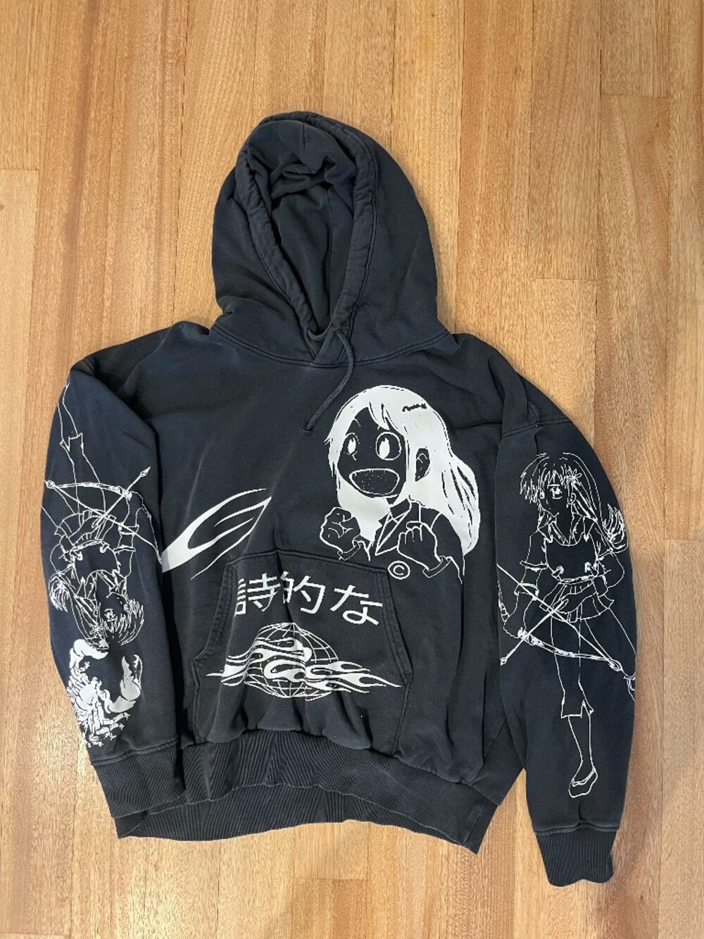 Weekday Men's Black and Grey Hoodie